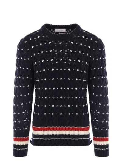 THOM BROWNE MEN'S LUXURIOUS WOOL AND MOHAIR SWEATER