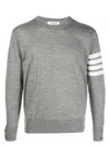 Thom Browne 4-bar Crew Neck Jumper In Grey