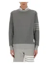 Thom Browne Grey Cotton Blend Sweatshirt