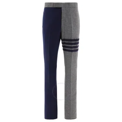 Thom Browne Zweifarbige Hose Aus Wollfilz Mit Streifen In Grey