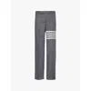 Thom Browne Trousers With Striped Detail And Pockets In Med Grey
