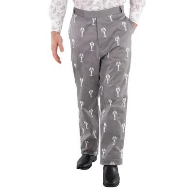 THOM BROWNE MEN'S MED GREY LOBSTER HALF DROP UNCONSTRUCTED TROUSER