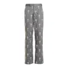Thom Browne Animal-embroidered Cropped Trousers In Grey