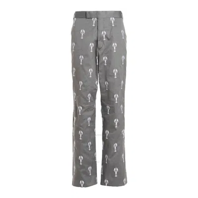 THOM BROWNE THOM BROWNE MEN'S MED GREY LOBSTER HALF DROP UNCONSTRUCTED TROUSER