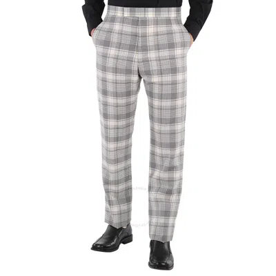 Thom Browne Men's Medium Grey Hairline Madras Check Classic Backstrap Trouser In Gray