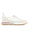Thom Browne Sneakers In Mesh And Suede In Bianco