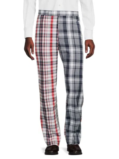 Thom Browne Men's Multi Check Pants In Red White Blue