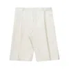 Thom Browne Men's Natural White Unconstructed Single Pleat Shorts In White