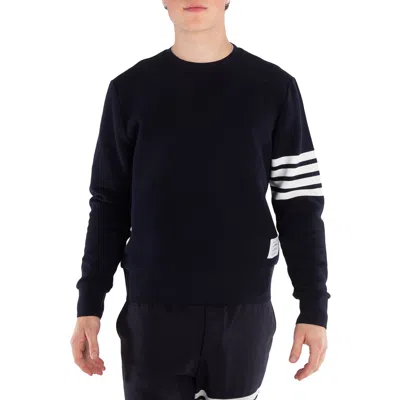 THOM BROWNE MEN'S NAVY 4-BAR STRIPE SLEEVE SWEATSHIRT