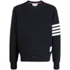 Thom Browne Men's Navy 4-bar Stripe Sleeve Sweatshirt In Blue