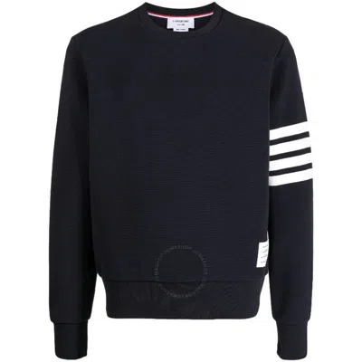 Thom Browne Men's Navy 4-bar Stripe Sleeve Sweatshirt In Blue