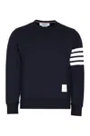 Thom Browne Engineered 4-bar Cotton Sweatshirt In Blue