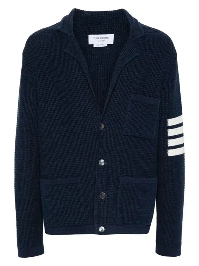 THOM BROWNE MEN'S NOTCHED LAPELS DROP SHOULDER CARDIGAN