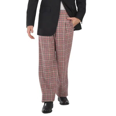 Thom Browne Men's Overcheck Hunting Tweed Single Pleat Trouser In Pink