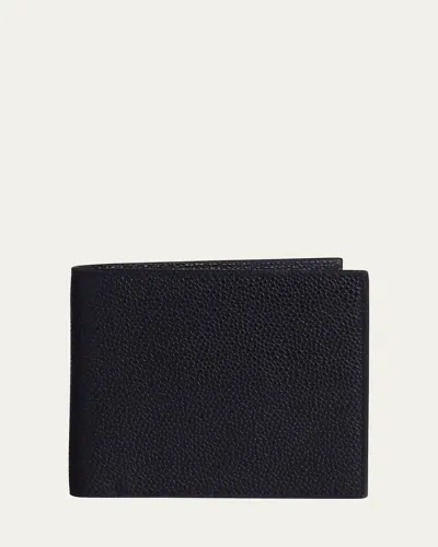 Thom Browne Men's Pebbled Leather Billfold Wallet In Black