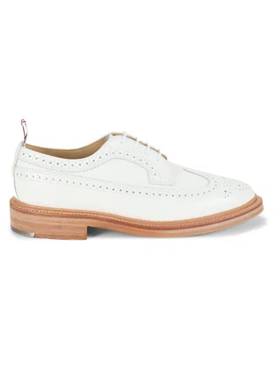 Thom Browne Men's Perforated Leather Shoes In White