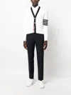Thom Browne 4-bar Stripe Cotton Cardigan In 100 White