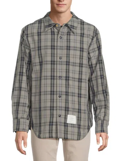 Thom Browne Checked Cotton Overshirt In Multi