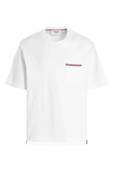 Thom Browne Men Pocket T-shirt In White