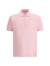 Thom Browne Polo Shirt Whit Iconic Bands In Lt Pink