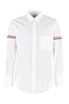 Thom Browne Cotton Shirt With Chest Pocket And Cuffed Sleeves In White