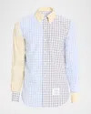 Thom Browne Funmix Button-down Collar Gingham Cotton-poplin Shirt In Multi