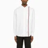 Thom Browne Long-sleeved Poplin Shirt With Signature Stripes In White