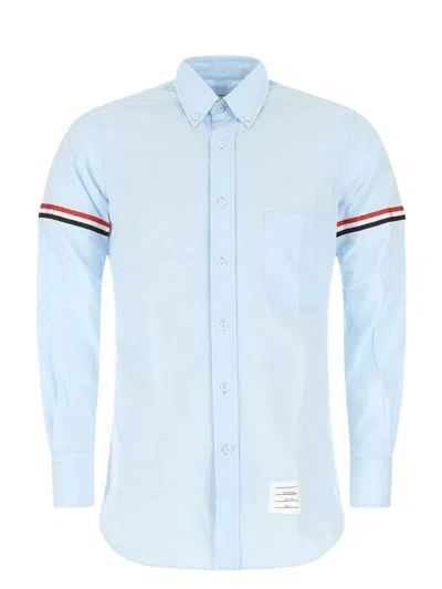 THOM BROWNE MEN'S POWDER BLUE COTTON SHIRT