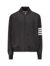 Thom Browne 4-bar Plain Weave Suiting Overcoat In Black