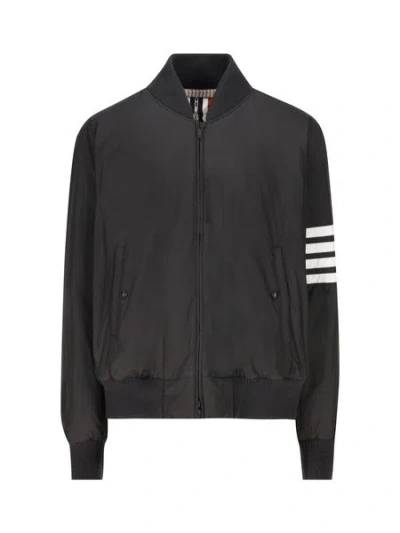 THOM BROWNE MEN'S RAFFIA BAR BOMBER JACKET