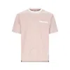 Thom Browne Men's Red Oversized Pocket Stripe T-shirt In Red