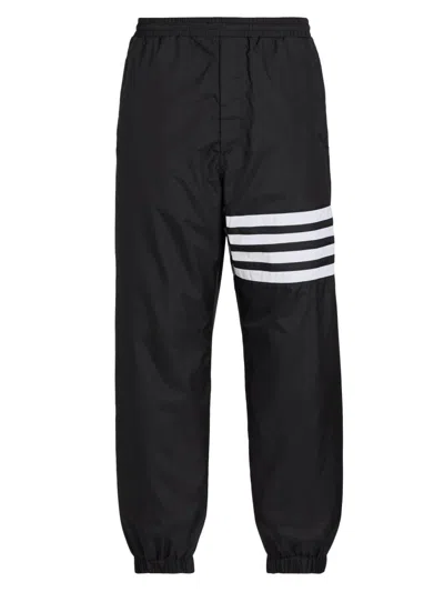 Thom Browne Drawcord Waist Track Pants With Four Stripes In Black