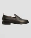 THOM BROWNE MEN'S RUBBER SOLE LEATHER PENNY LOAFERS