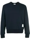 Thom Browne Tricolor Intarsia Design Cotton Sweatshirt In Blue