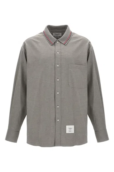 Thom Browne Shirt 'rwb' Back Yoke Detail In Grey