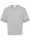 Thom Browne Cotton Crew Neck T-shirt With Stripe Detailing
