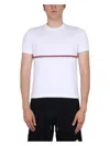 Thom Browne Double-stripe Cotton T-shirt In White