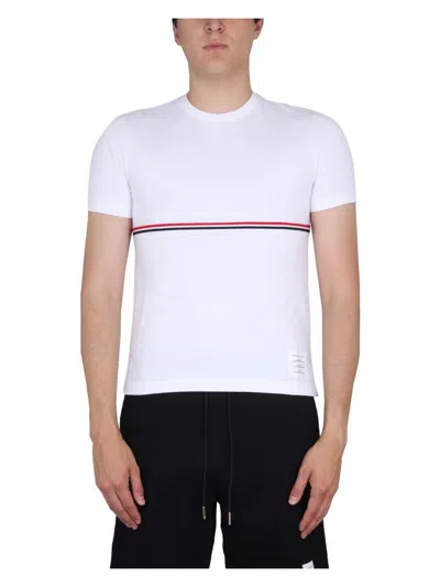 THOM BROWNE MEN'S RWB STRIPE T-SHIRT