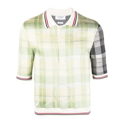 Thom Browne Gestricktes Poloshirt Im Karomix In Green