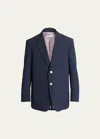 Thom Browne Men's Seersucker Patch-pocket Sport Coat In Navy