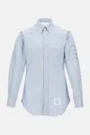 Thom Browne Light Blue Shirt With Button-down Collar And Striped Rwb Detail On The Rear In Cotton Man In Blue