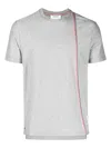Thom Browne Grey Rwb Stripe-print Cotton T-shirt In Medgrey