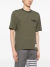 Thom Browne Pointelle Cotton Tee In 320 Dk Green