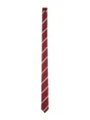 Thom Browne Diagonal Striped Silk Tie With Slim Width In Red