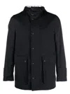 Thom Browne Simplified Snap Front Rain Parka In Nylon Tech In Blue