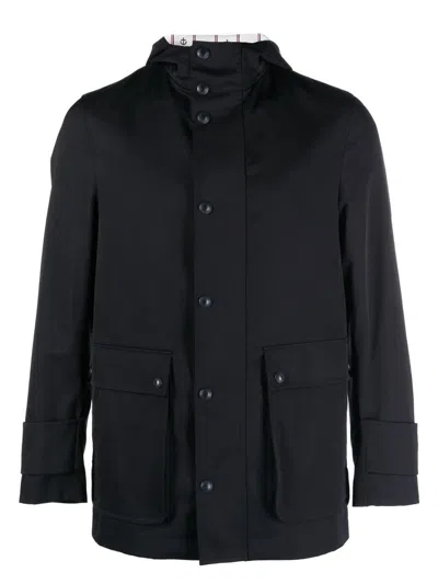 THOM BROWNE MEN'S SIMPLIFIED SNAP FRONT RAIN PARKA