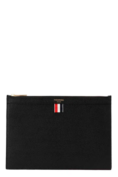 Thom Browne Men Small Document Holder In Black