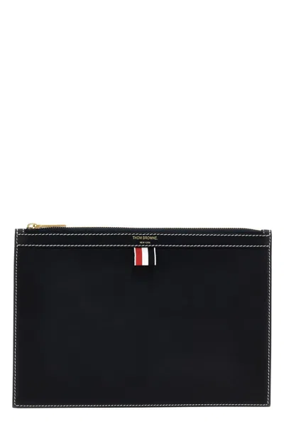 Thom Browne Men Small Document Pouch In Blue