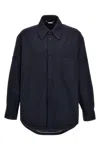 Thom Browne Button-up Overshirt Checkered Pattern In Blue