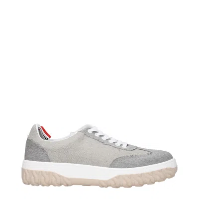 Thom Browne Men's Sneakers Fabric Gray/light Gray In Multi